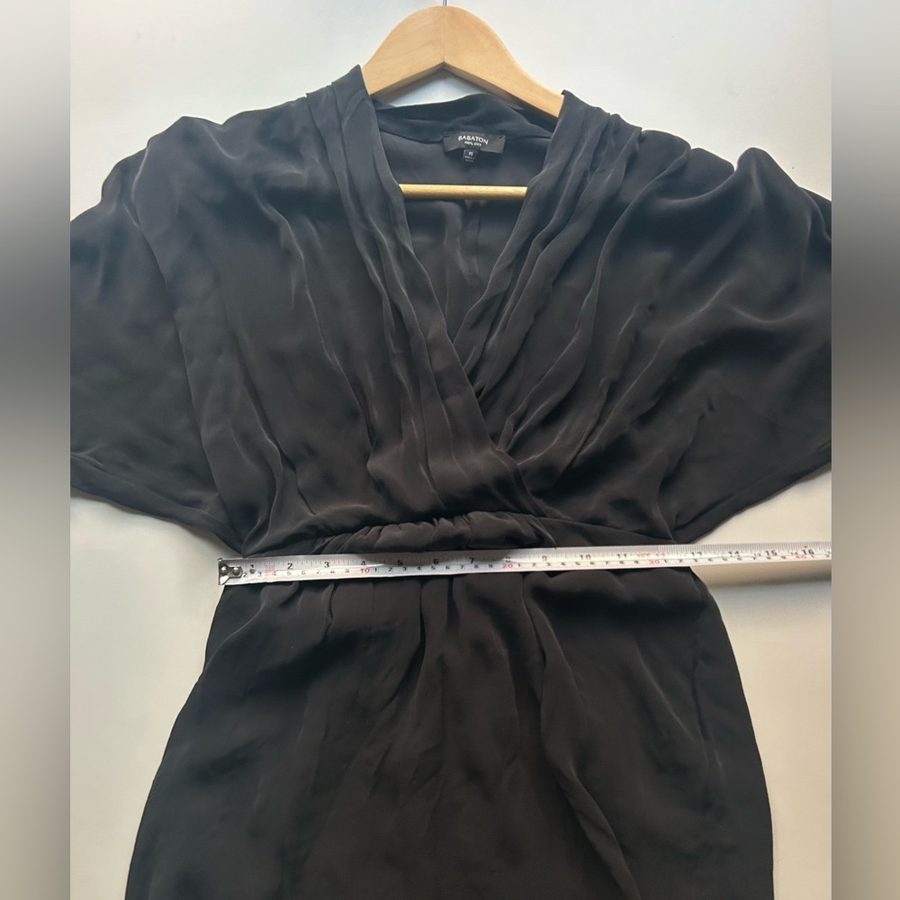Aritzia 100% SILK - Babaton Cuthbert Dress BUTTERY soft XS Black - Picture 6 of 10